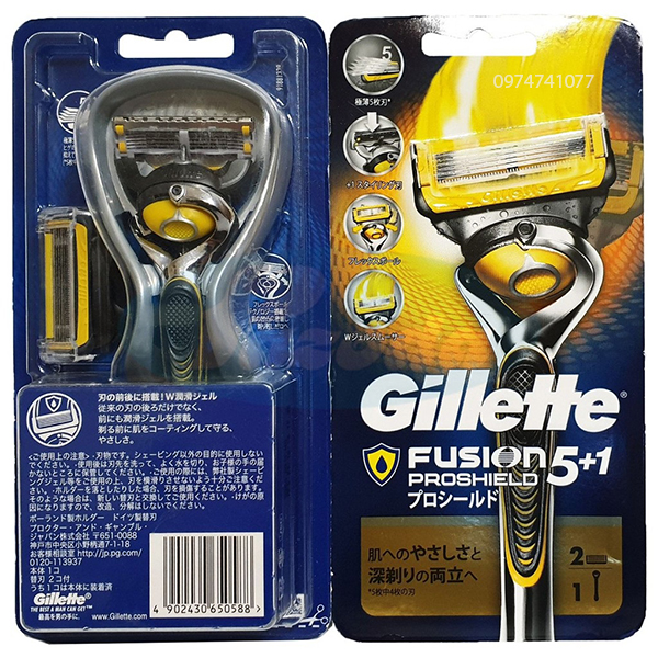 Dao cạo râu Gillette fusion 5+1 lưỡi hộp 1 cán 2 đầu lưỡi Nhật Bản
