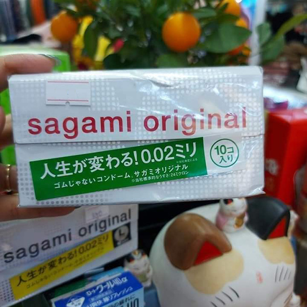 Bao cao su Sagami Original 0.02 cực siêu mỏng hộp 10 cái