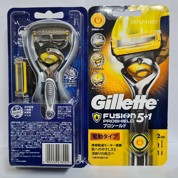 Dao cạo râu Gillette fusion 5+1 lưỡi cán Pin hộp 1 cán 2 đầu lưỡi