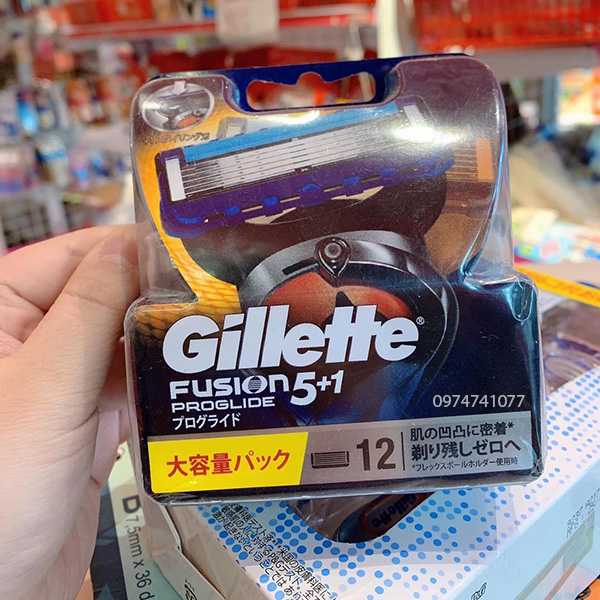 Lưỡi dao cạo râu Gillette 5 lưỡi vỉ 12 lưỡi Gillette fusion proglide 5+1