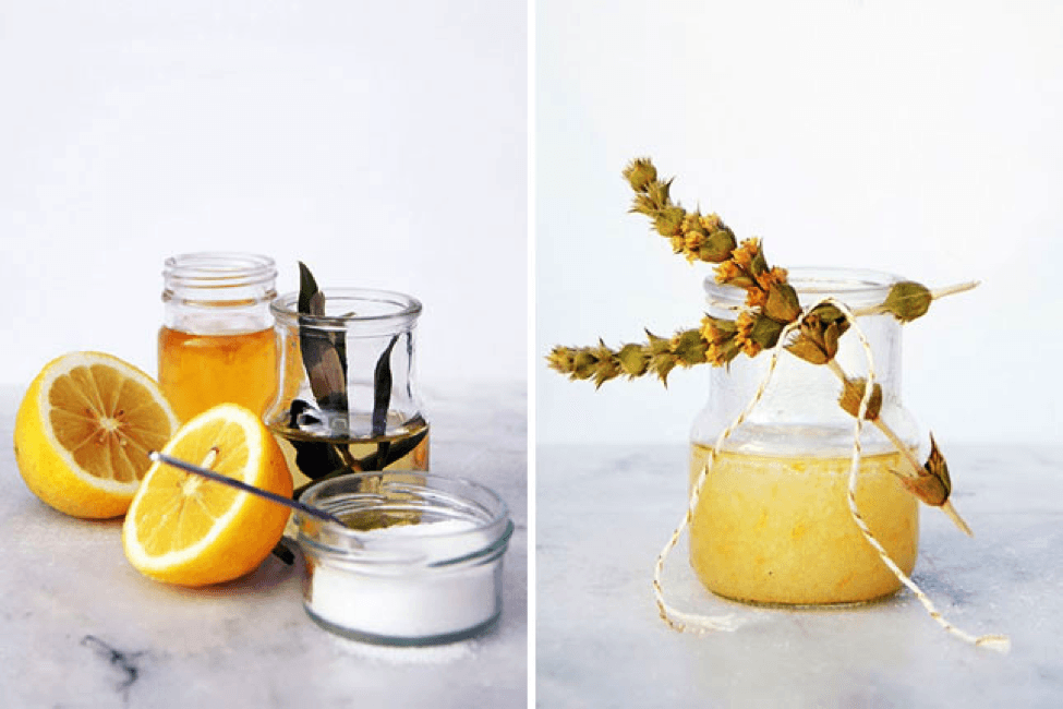 Mặt nạ gót chân: đường, mật ong và dầu ô-liu