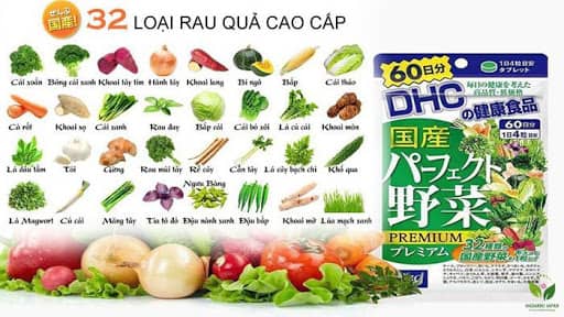 DHC rau củ - viên Uống Rau Củ DHC Nhật Bản Perfect Vegetable Premium